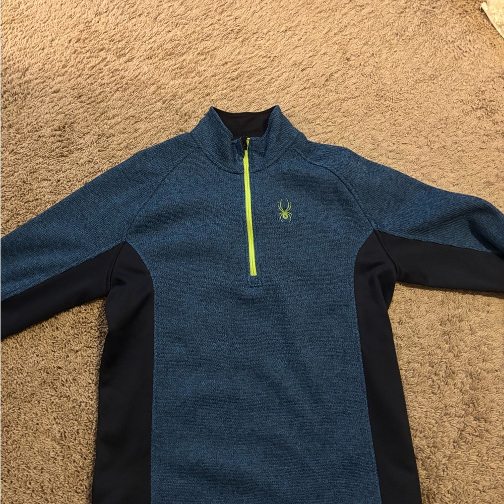 Spider Blue and Black Quarter-Zip Pullover